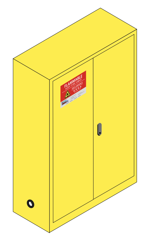 Flammable Storage Cabinet, 30Gal, (mm) 1092 x 457 x 1118
