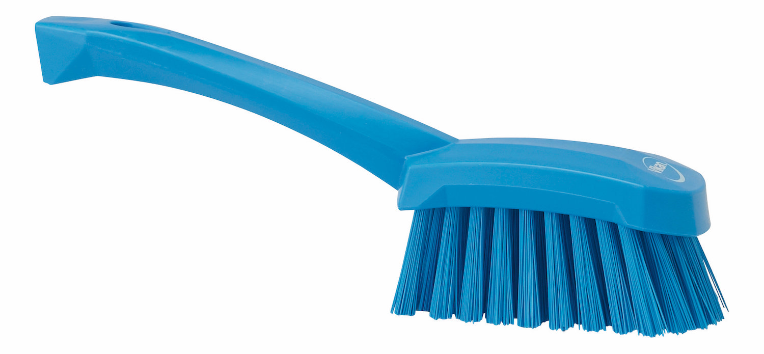 Vikan 41923 Short Handle Scrubbing Brush- Stiff, Blue