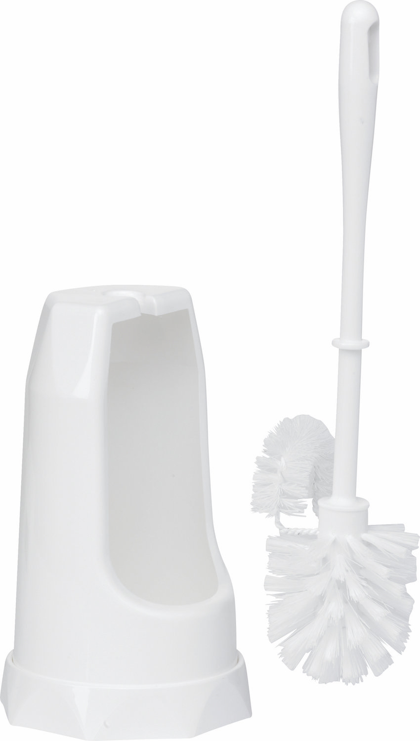 Toilet Brush w/Rim Brush, 400 mm, Medium,
White