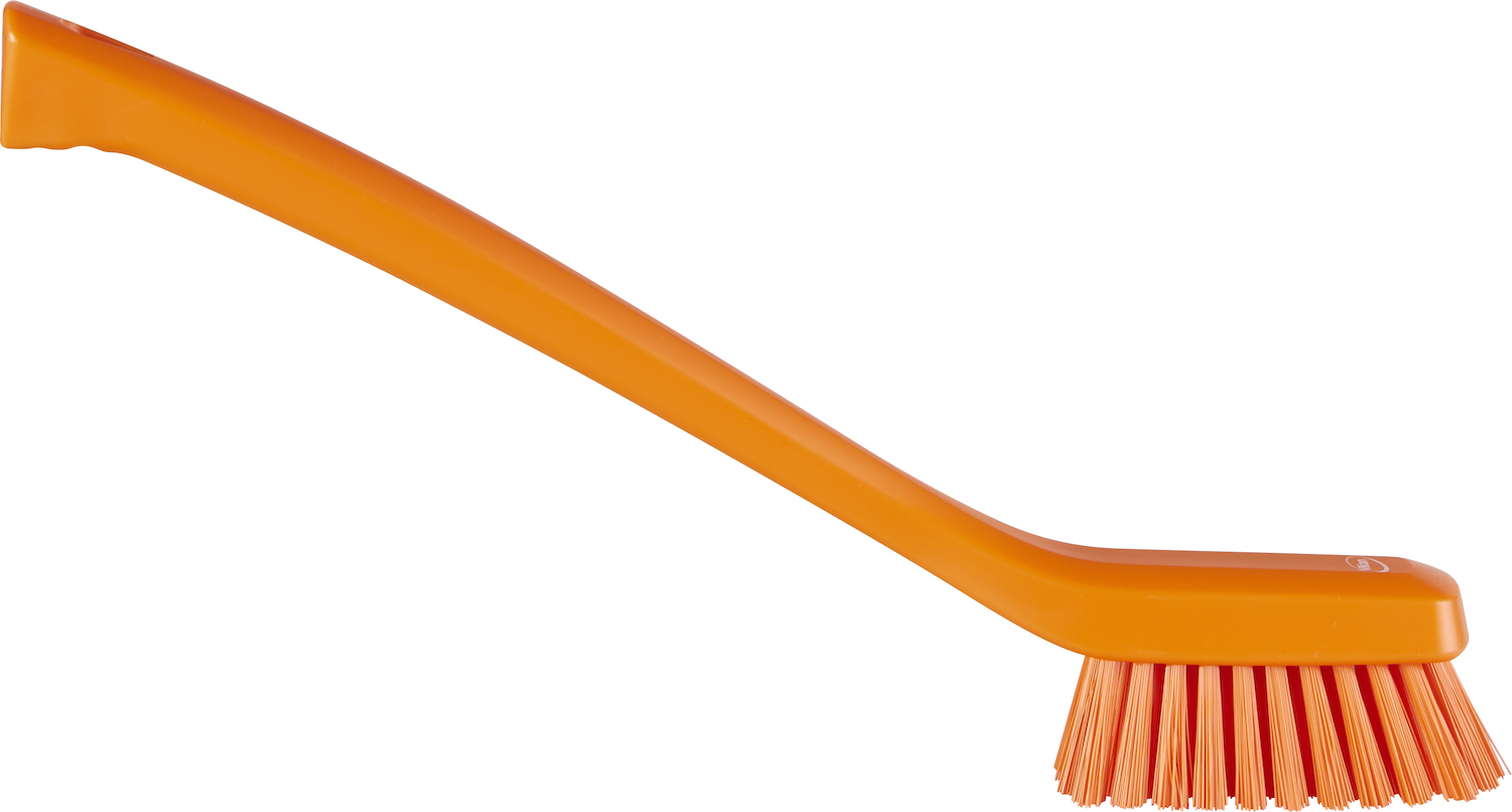 Narrow Cleaning Brush with Long Handle, 420 mm, Hard, Orange