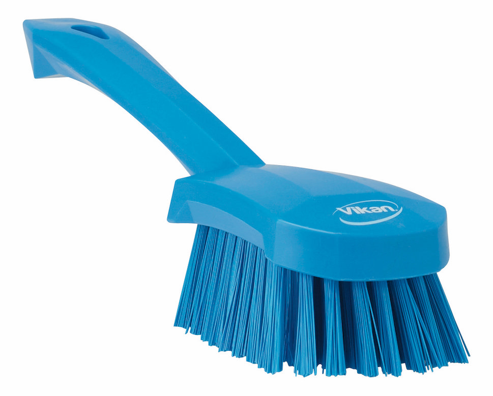Washing Brush w/short Handle, 270 mm, Hard, Blue