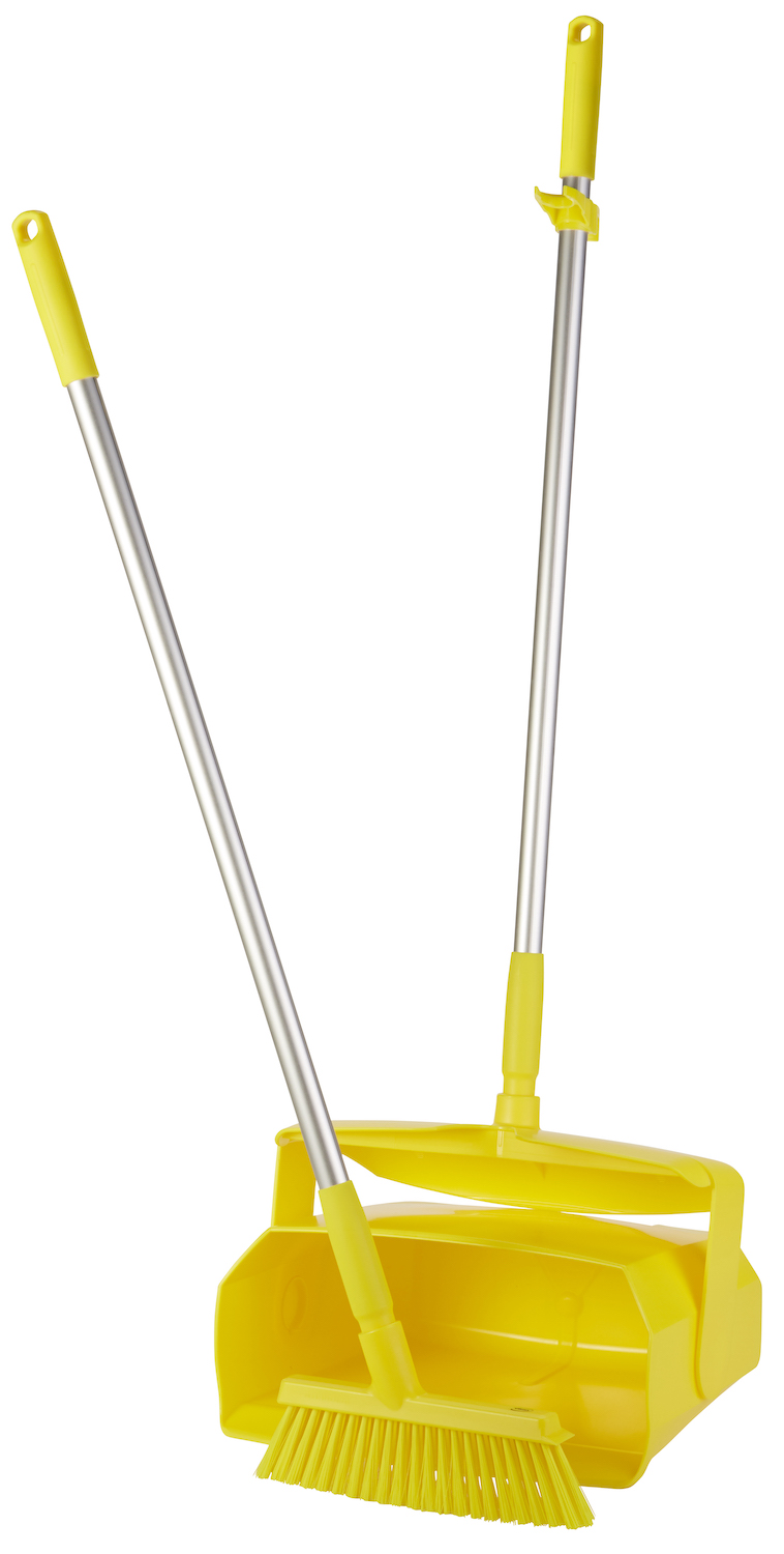 Vikan Dustpan set, closable with broom, 335 mm, Medium, Yellow