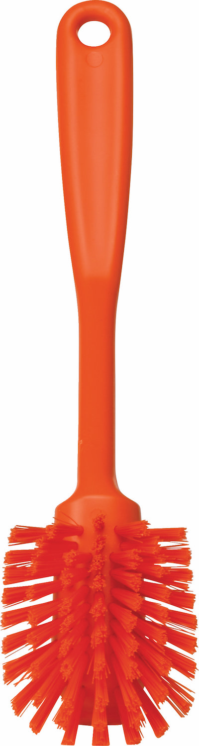 Dish Brush w/Scraping Edge, 280 mm, Medium, Orange