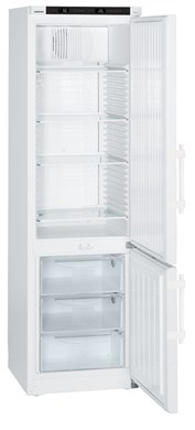 Liebherr LCexv 4010 laboratory fridge-freezer combination, +3 °C ... +16 °C / −9 °C ... −30 °C, 240 L / 105 L, Comfort electronic controller, spark-free interior, steel door