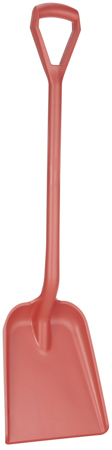 Vikan Shovel, Metal Detectable, D Grip, 327 x 271 x 50 mm, 1040 mm, Red