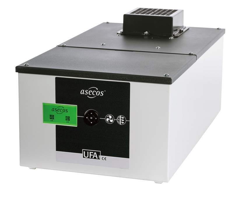 Recirculating air filter system UFA.025.030, (mm) 308 x 555 x 256, with exhaust air monitoring, for tall and underbench cabinets