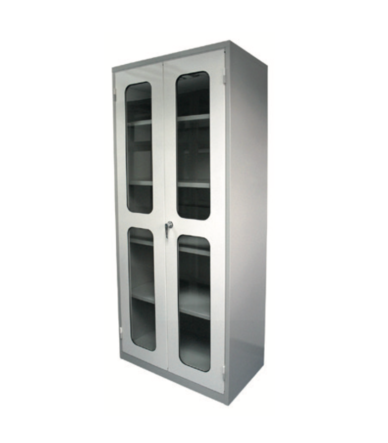 Advancelab Tall storage cabinet, (mm) 900 x 500 x 2100, glass doors, 5 shelvings, electrogalvanised steel
