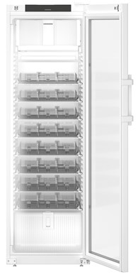 Liebherr HMFvh 4011 pharmaceutical refridgerator, +5 °C, 235 L, with medicine drawers, fan-assisted cooling, compliant with DIN 13277, glass door