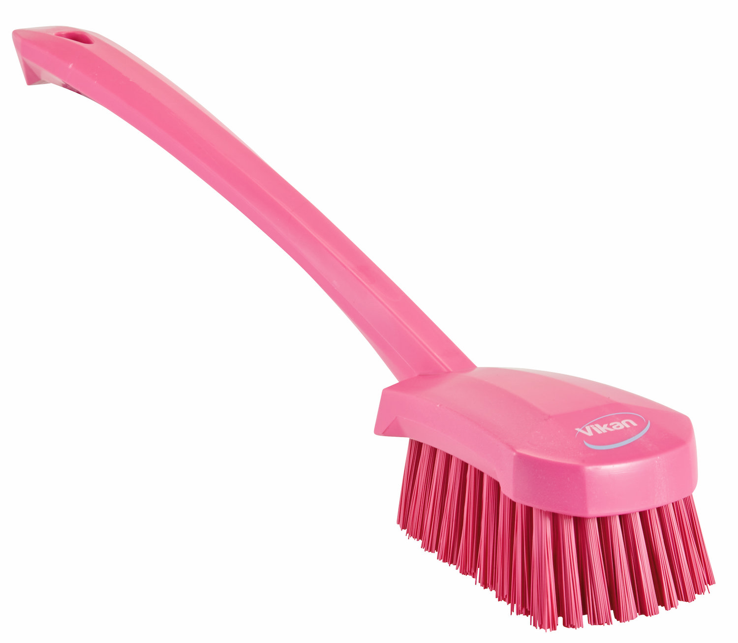 Vikan Washing Brush w/long handle, 415 mm, Hard, Pink