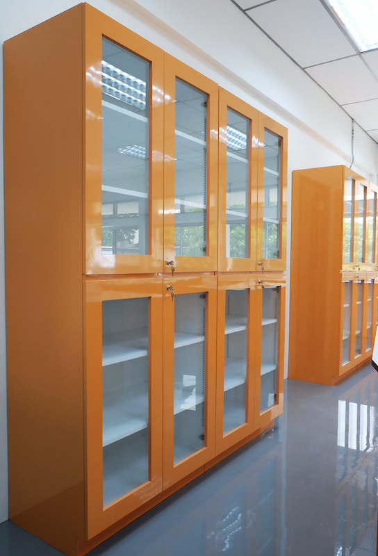 Advancelab Tall storage cabinet, (mm) 900 x 500 x 2100, glass doors, 5 shelvings, electrogalvanised steel