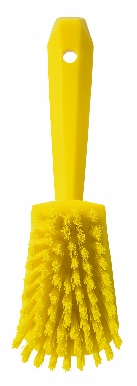 Washing Brush w/short Handle, 270 mm, Hard, Yellow