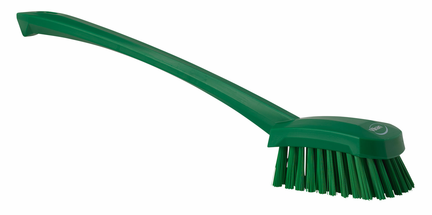 Vikan Washing Brush w/long handle, 415 mm, Hard, Green