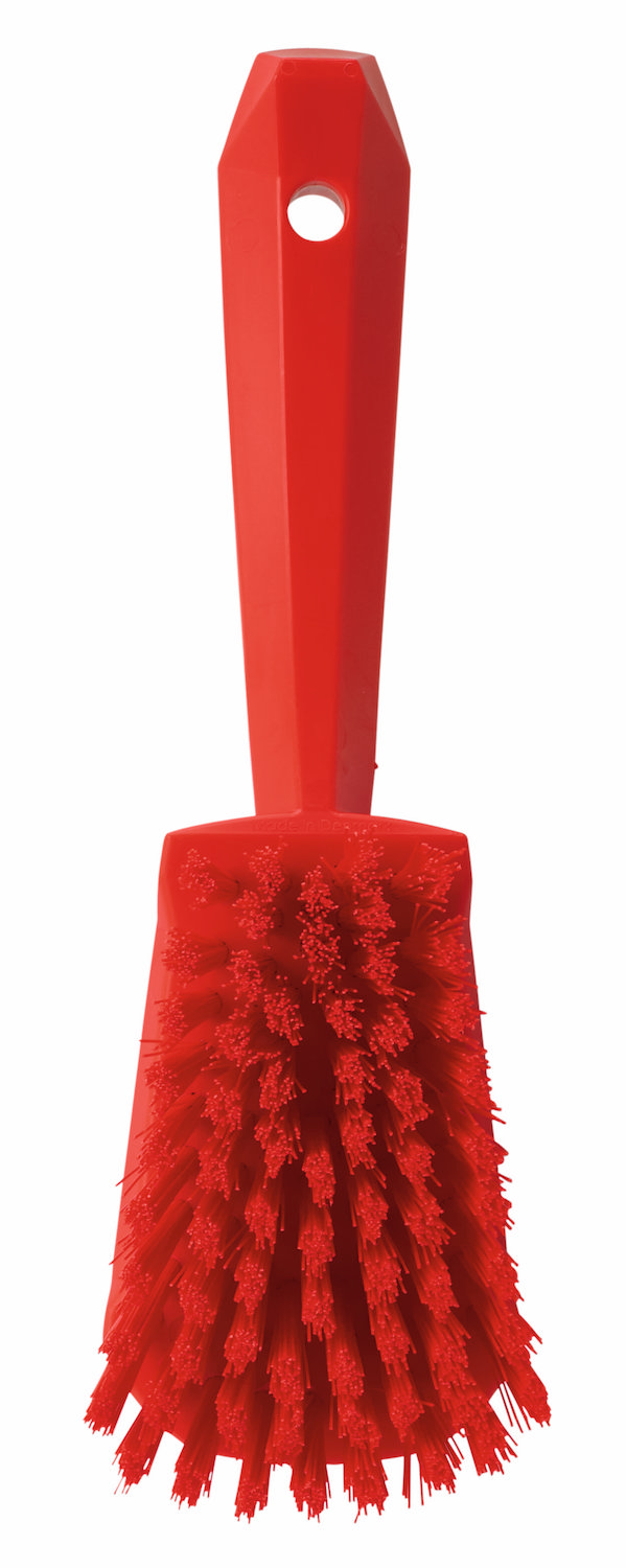 Washing Brush w/short Handle, 270 mm, Hard, Red