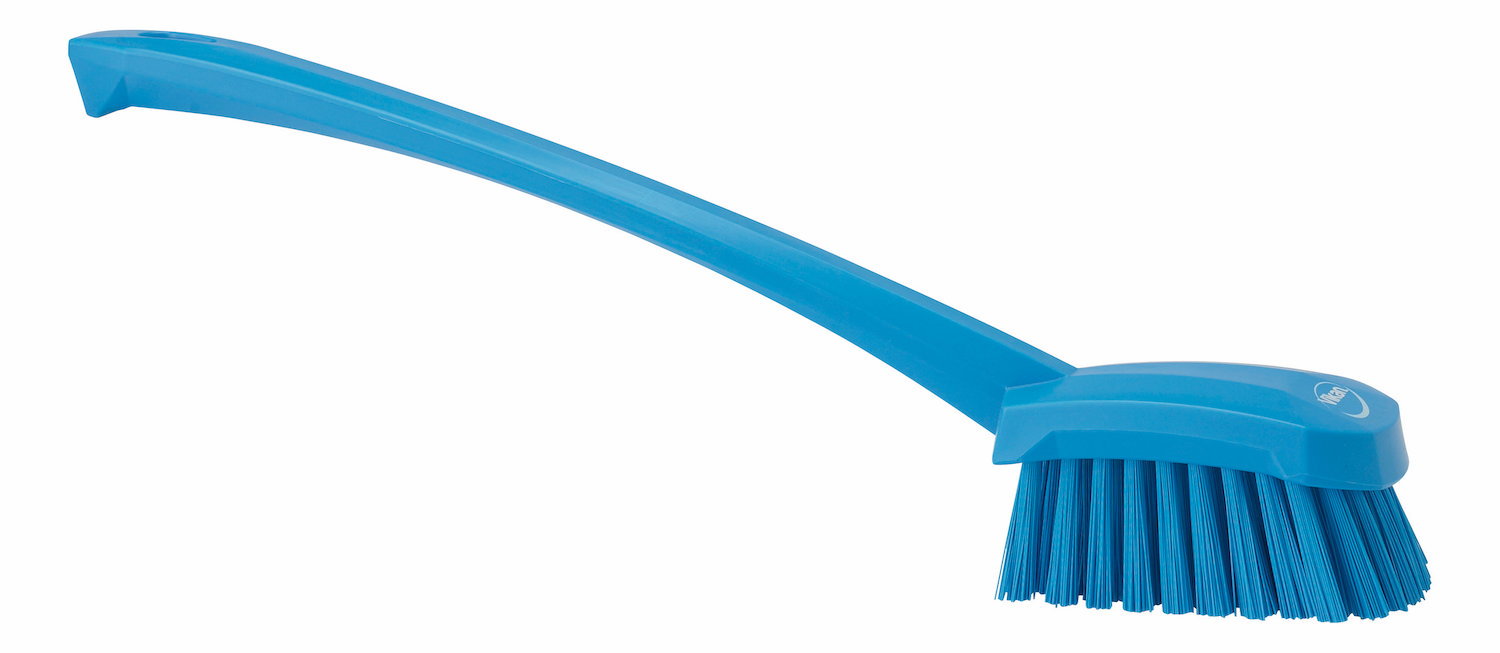 Vikan Washing Brush w/long handle, 415 mm, Hard, Blue