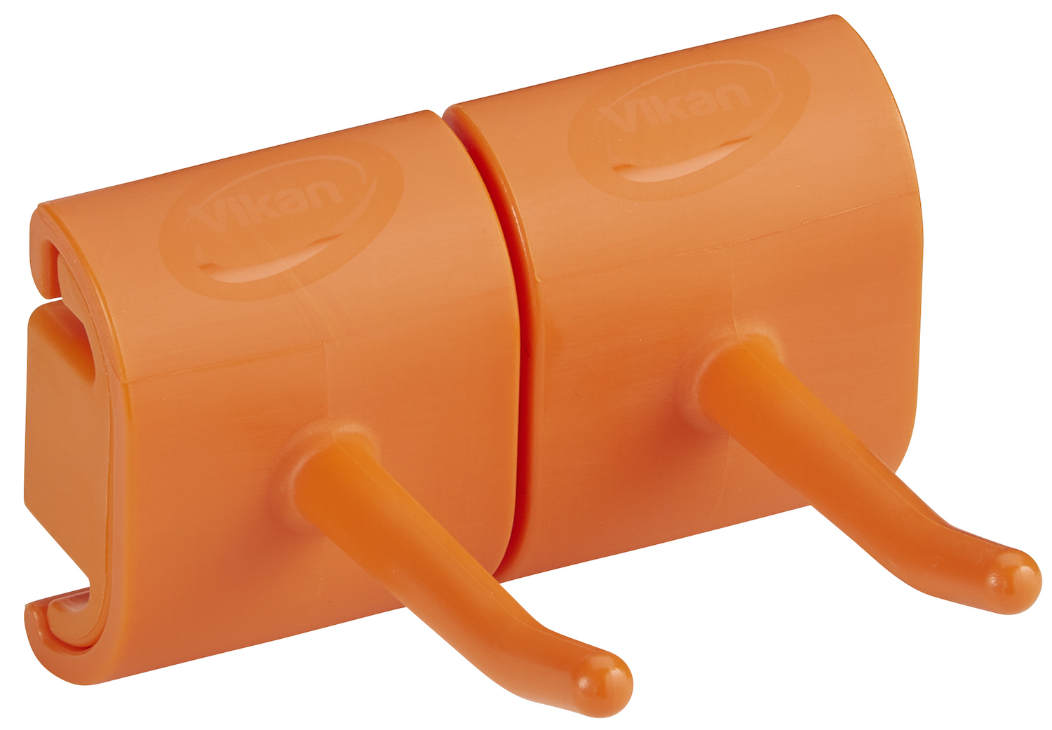 Vikan Hygienic Wall Bracket, Double Hook Module, 83 mm, Orange
