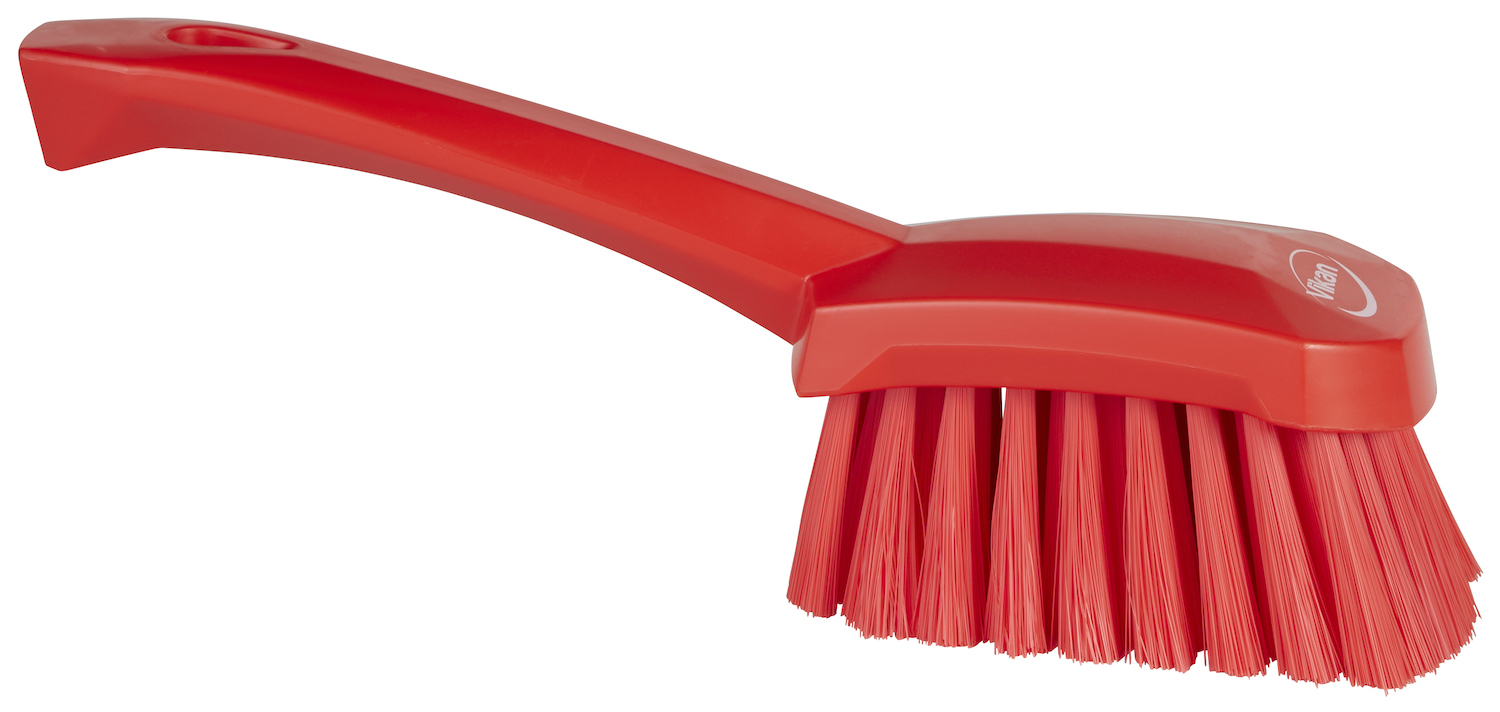 Vikan Washing Brush w/short Handle, 270 mm, Soft, Red