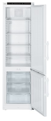 Liebherr LCv 4010 laboratory fridge-freezer combination, +3 °C ... +16 °C / −9 °C ... −30 °C, 240 L / 105 L, Comfort electronic controller, plastic inner, steel door