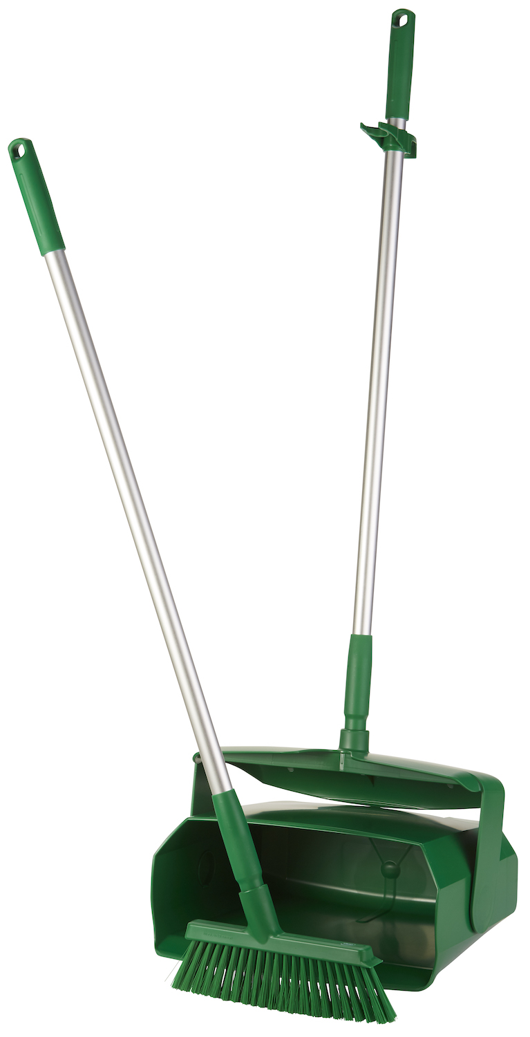 Vikan Dustpan set, closable with broom, 335 mm, Medium, Green