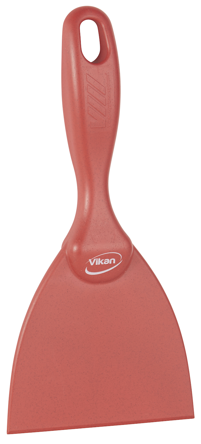 Vikan Hand Scraper, Metal Detectable, 102 mm, Red