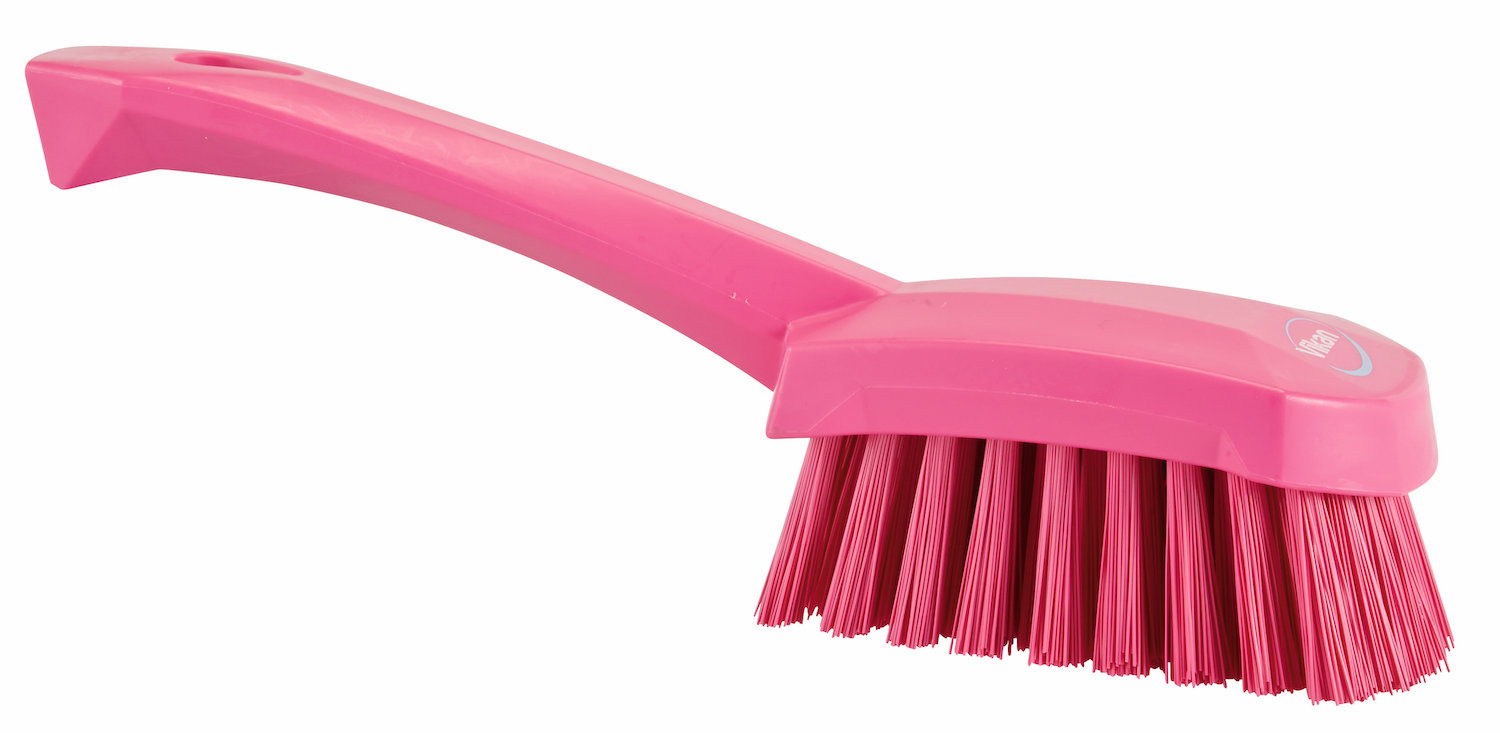 Washing Brush w/short Handle, 270 mm, Hard, Pink