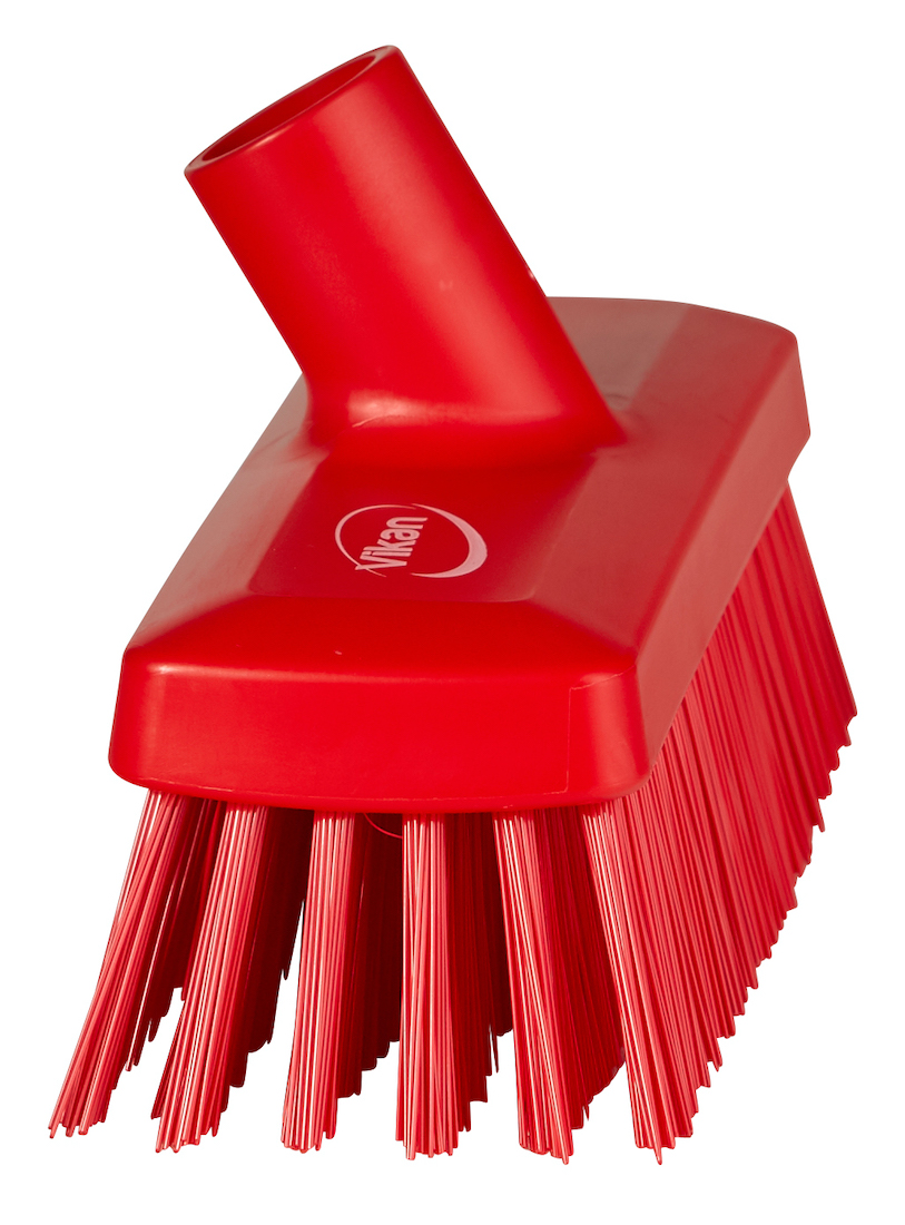 Compact Wall/Deck Scrub, 225 mm, Hard, Red