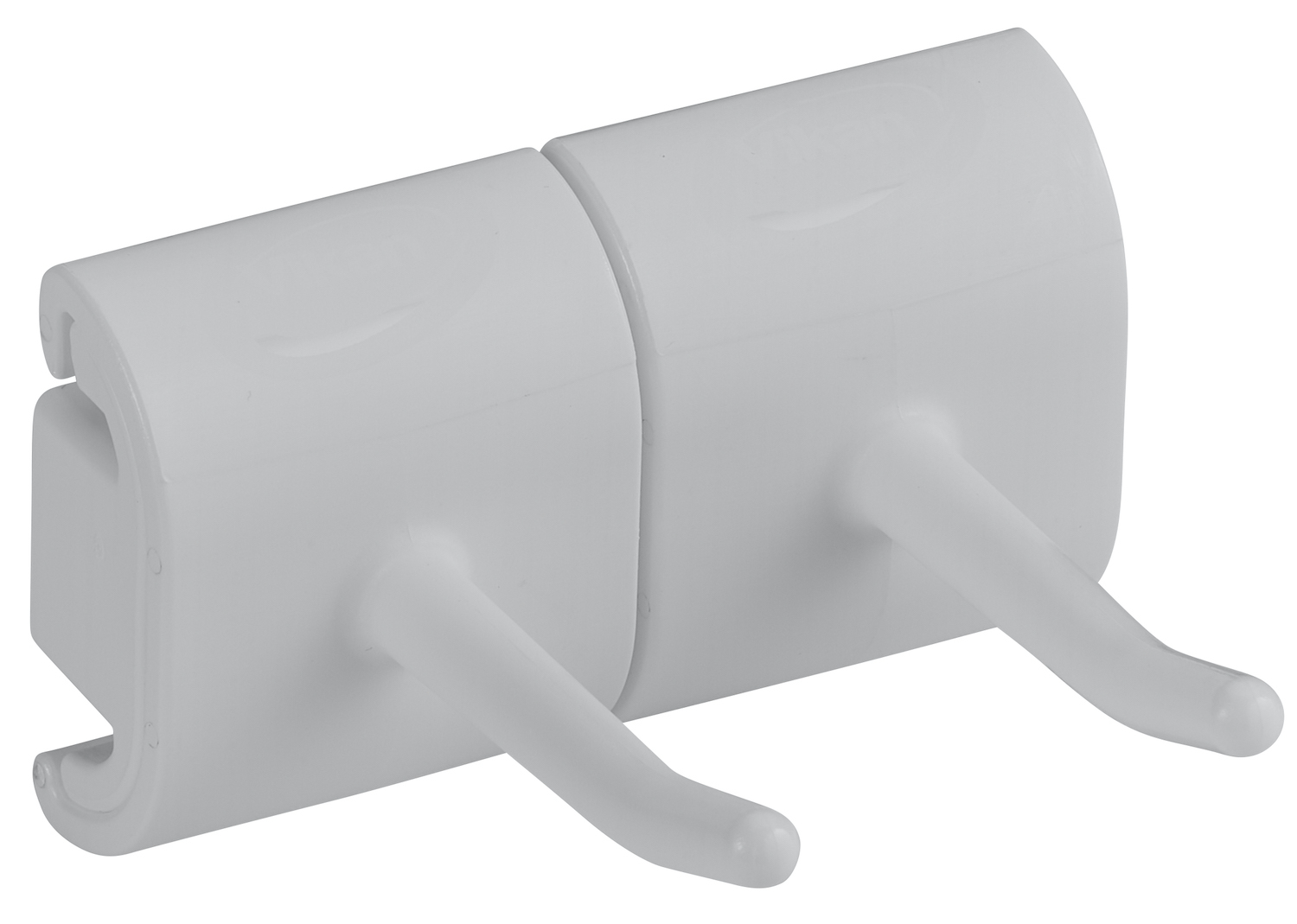Vikan Hygienic Wall Bracket, Double Hook Module, 83 mm, White