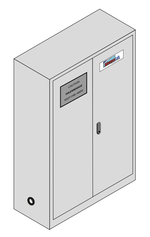 Hazardous Storage Cabinet, 45Gal, (mm) 1092 x 457 x 1651