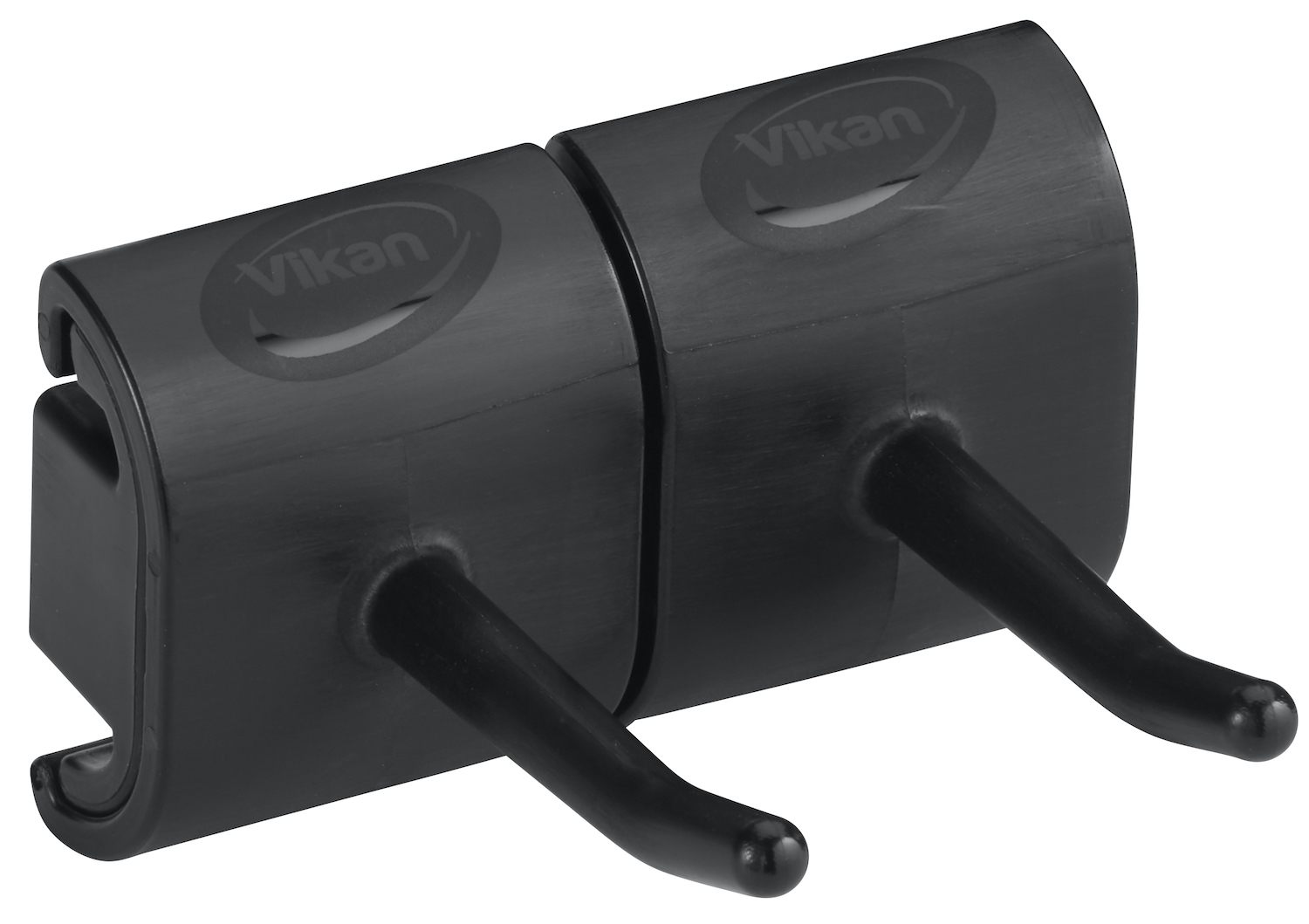 Vikan Hygienic Wall Bracket, Double Hook Module, 83 mm, Black