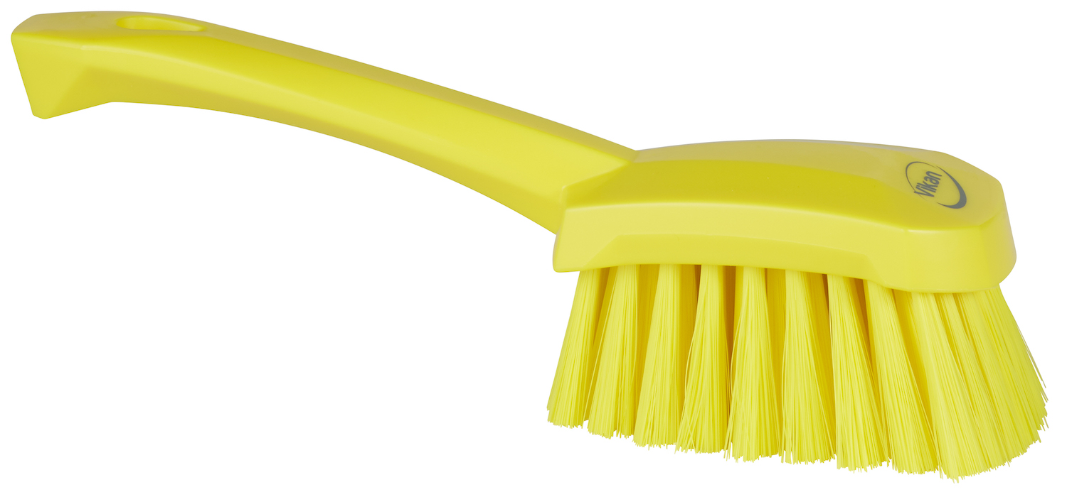 Vikan Washing Brush w/short Handle, 270 mm, Soft, Yellow