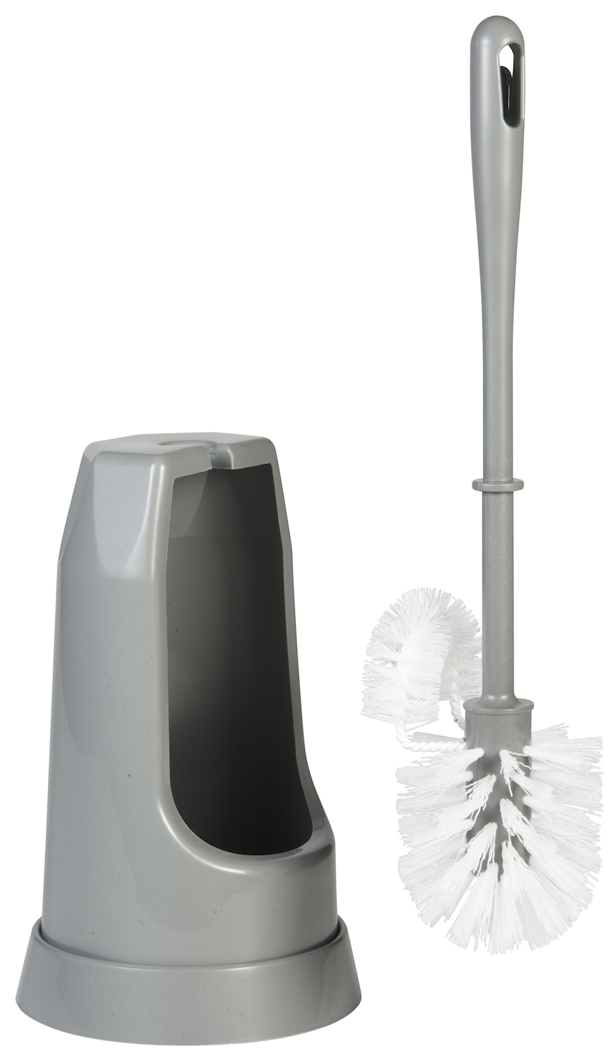 Vikan Toilet Brush w/Rim Brush, 400 mm, Medium, Grey