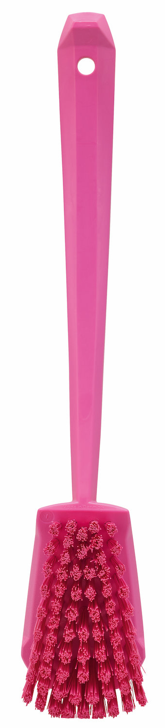 Vikan Washing Brush w/long handle, 415 mm, Hard, Pink