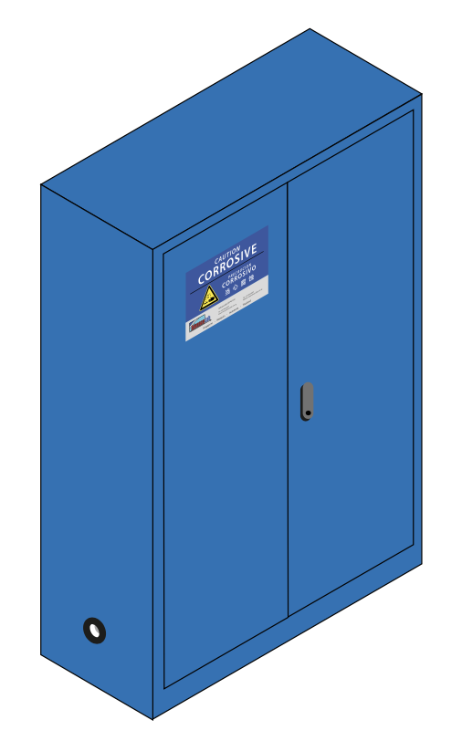 Corrossive Storage Cabinet, 45Gal, (mm) 1092 x 457 x 1651