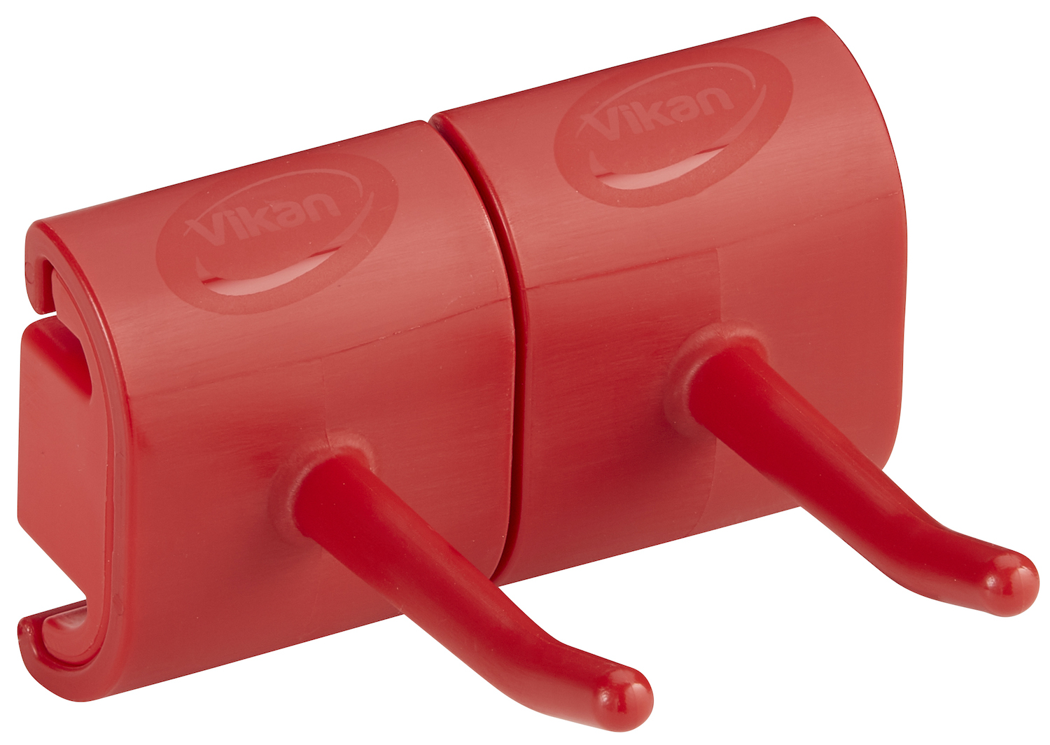 Vikan Hygienic Wall Bracket, Double Hook Module, 83 mm, Red