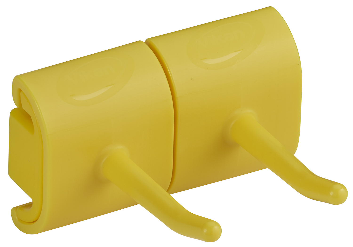 Vikan Hygienic Wall Bracket, Double Hook Module, 83 mm, Yellow