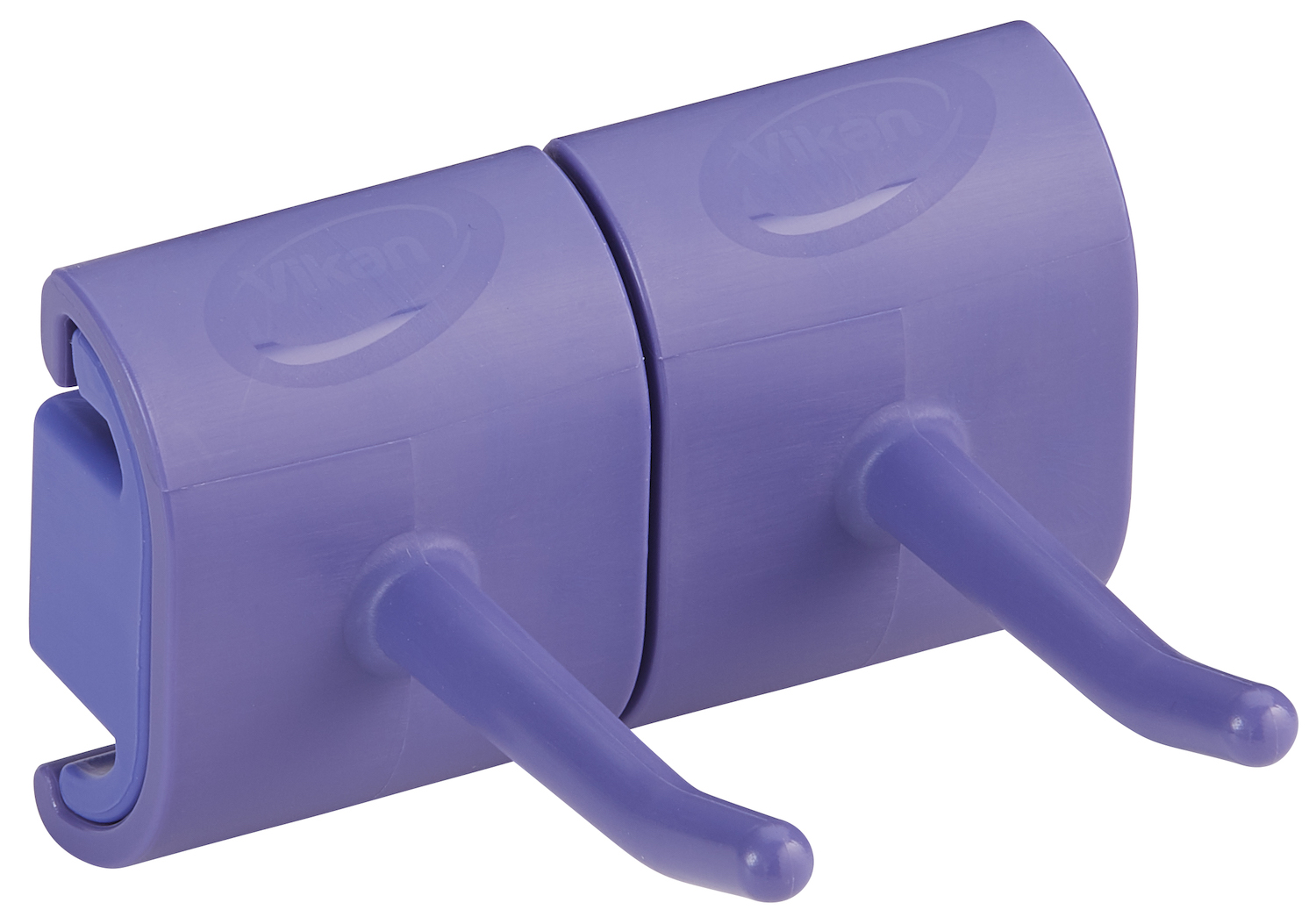 Vikan Hygienic Wall Bracket, Double Hook Module, 83 mm, Purple