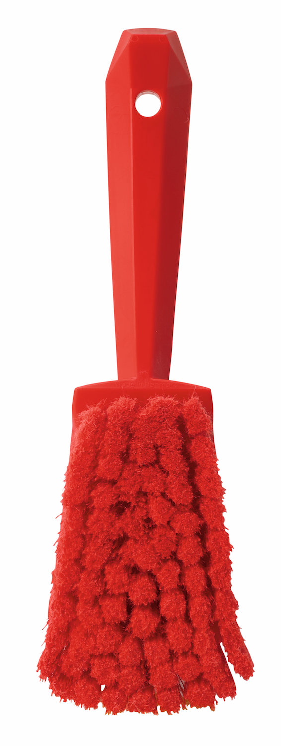 Washing Brush w/short Handle, 270 mm, Soft/split, Red